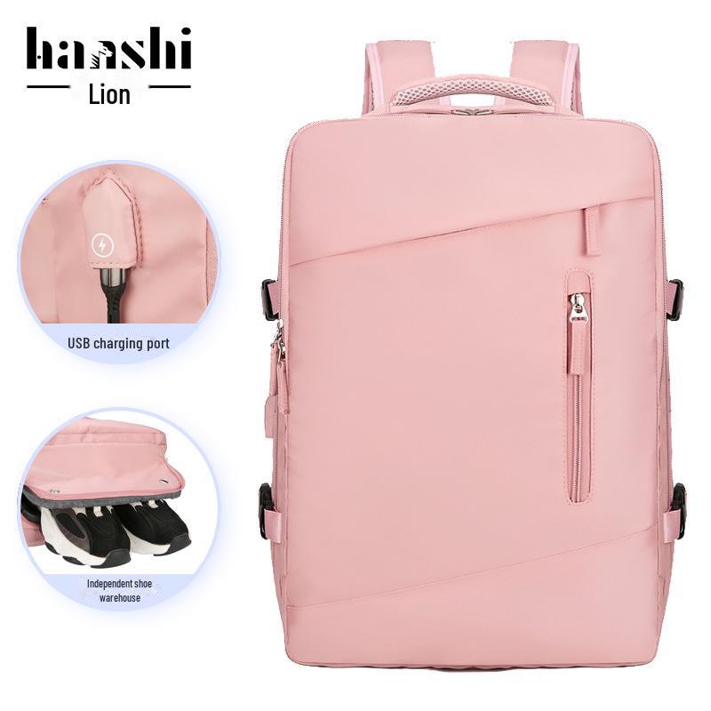 

Водонепроникний транскордонний рюкзак: Висококласні ділові подорожі, Модні жіночі, Шкільний великої місткості, Чоловіча сумка для ноутбука 2219 рожевий