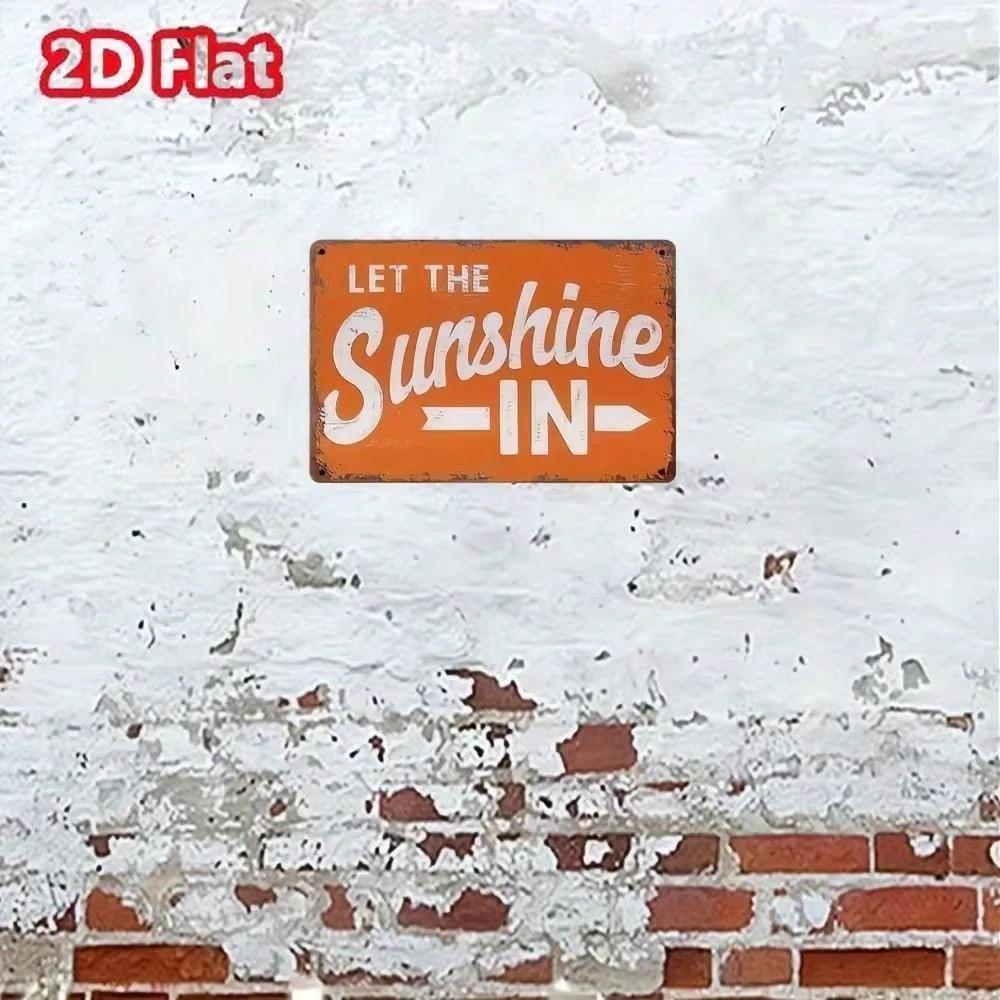Distinctive Let The Sunshine In Metal Sign Vintage Rustic Iron Wall Art Home Cafe