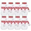 Empty Plastic Juice Bottles with Caps, Designed Cute Snowman Shape. These Reusable Clear Drink Containers Come with Mini Scarves