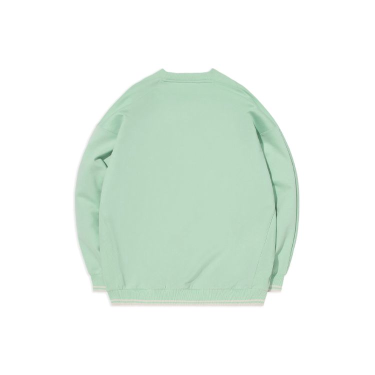 Li-Ning Lining Imagination Logo Embroidered Loose Crew Neck Pullover Sweatshirt Unisex Tops Tender-Leaf-Green AWDS222-3