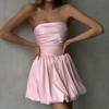 Summer Sexy Temperament One Shoulder Tube Top A Line Short Dress Feminine And Cute Suitable For Party And Beach
