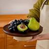 Round Wood Cake Stand Vintage High Feet Fruit Plate Tall Footed Display Stand  Kitchen Accessories