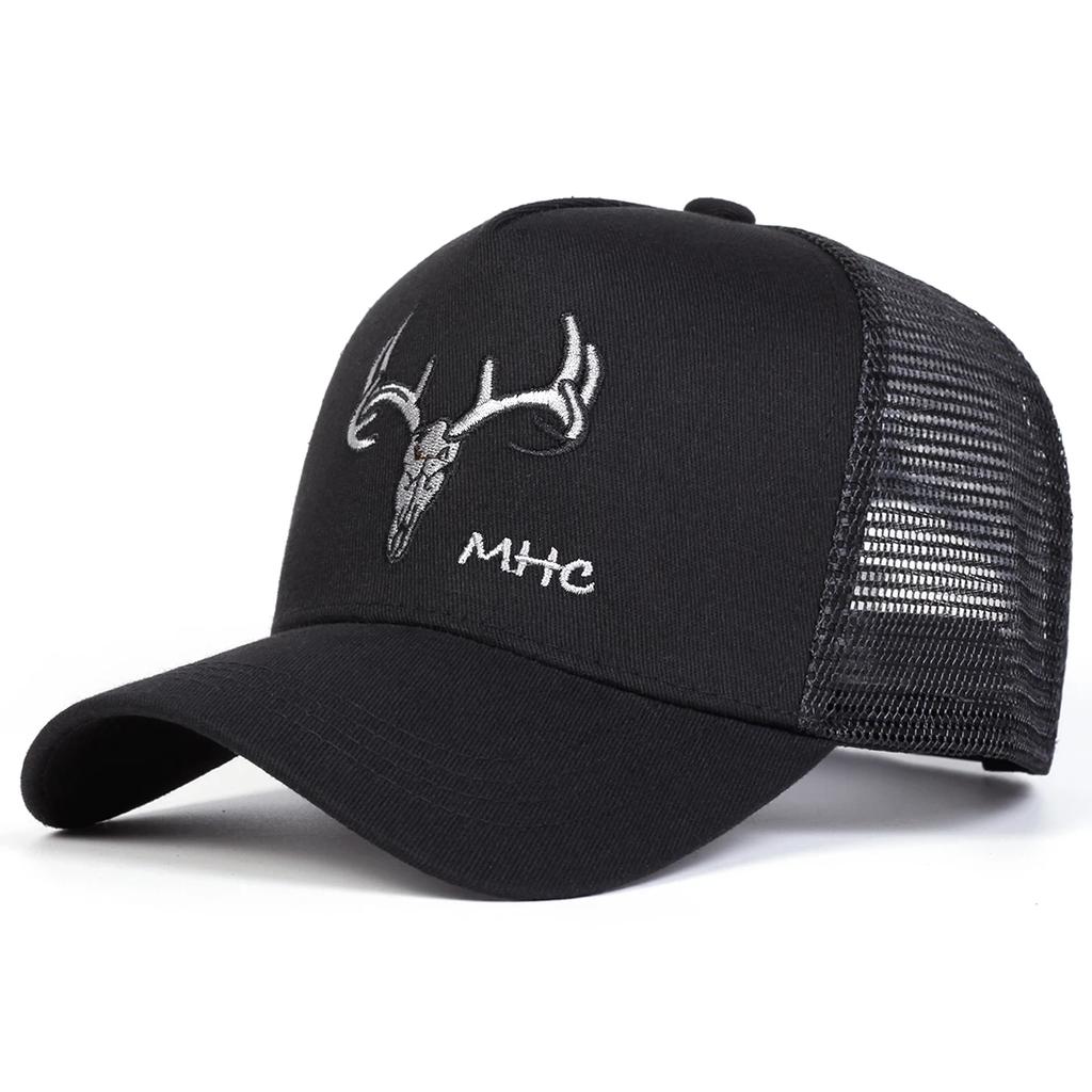 Unisex Antler MHC Embroidery Baseball Net Caps Outdoor Adjustable Spring and Summer Casual Sunscreen Hat Sports Cap