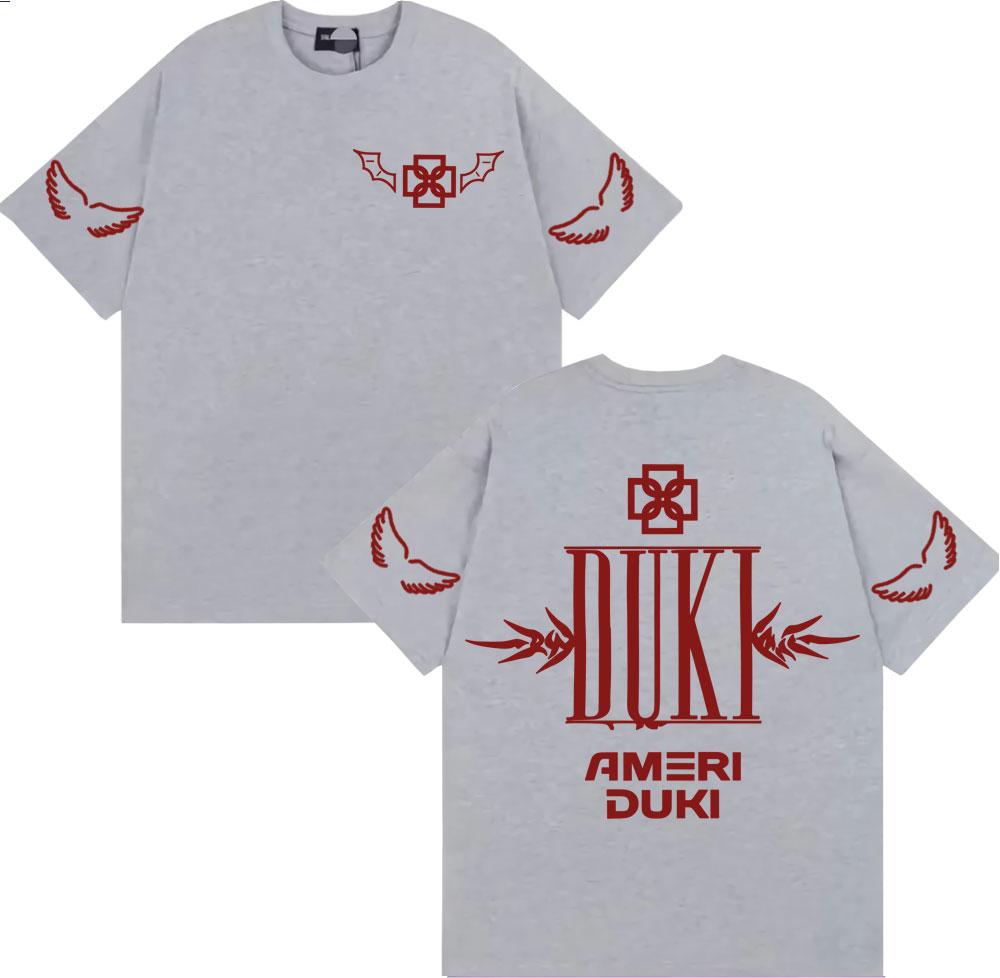 2025 Summer Rapper Duki Ameri World Tour Letter Printed Tshirt Mens Fashion Retro Highquality Cotton Hiphop Loose Tshirt