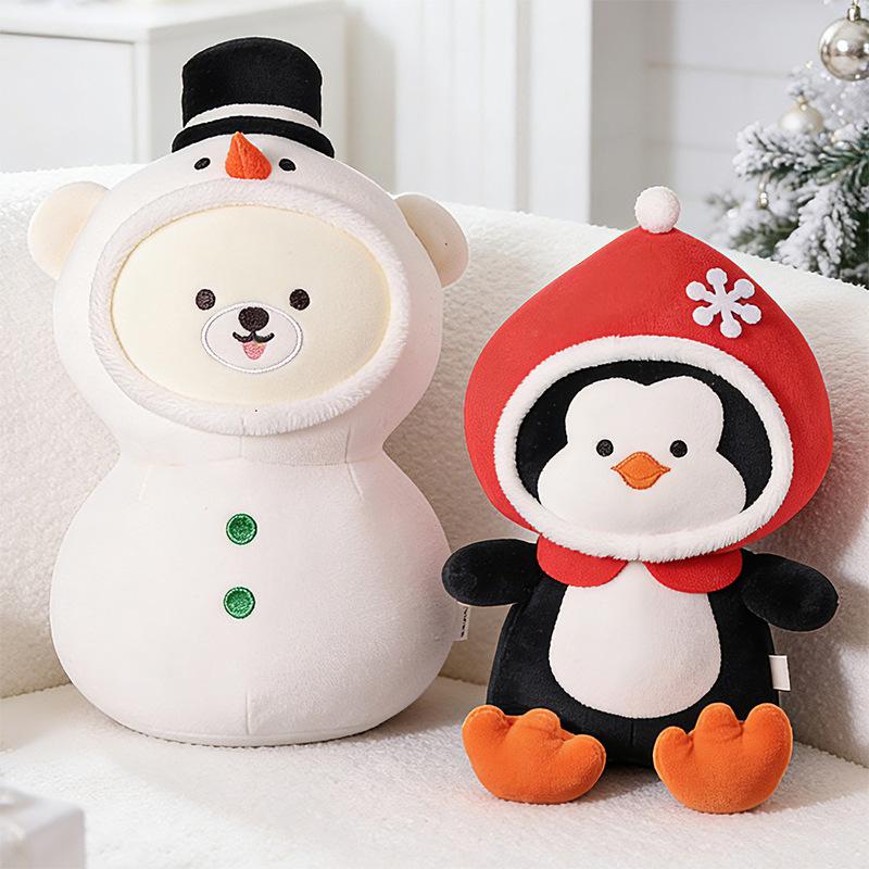 Cute Christmas Plush Doll Snowman Gingerbread Man Christmas Tree Santa Claus Doll Holiday Decoration Gift