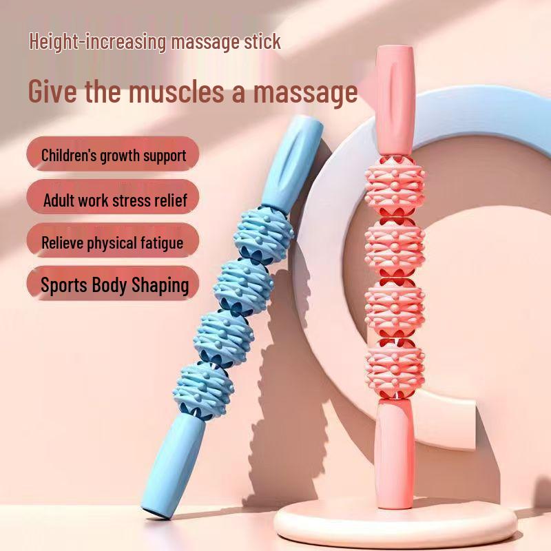 Yoga Wolf Tooth 4-Wheel Massage Stick for Calf Muscle Relaxation and Sensory Integration