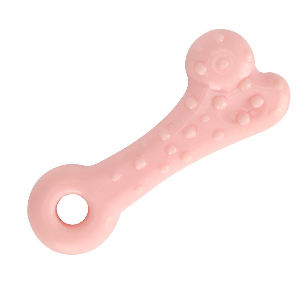 Bone Shape Dog Chew Toy Pet Teeth Cleaning Playing Sticks Dog Interactive Bite ToyPink