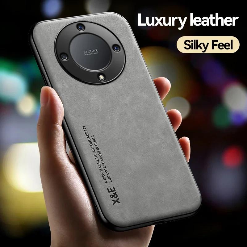 Magnetic Suede Leather Case For Honor Magic5 Lite Magic6 Lite 5G Shockproof Matte Silicone Soft Case Cover
