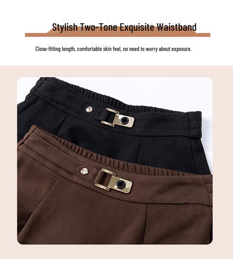 Women's Patchwork High Waist Slimming Long Skirt - Coffee, Large Size, Spring/Autumn 2026