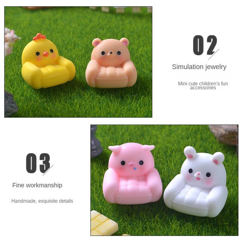 Resin Ornaments Exquisite Workmanship Hand-made Desktop Micro Landscape Animal Ornaments Smooth Durable Gift Sofa Decorations