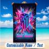 Beach Towel Custom Name Text, Quick Dry Large Towel For Beach HomeAtletico Madrid