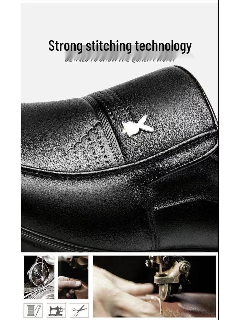 2026 Men's Casual Versatile Leather Shoes: Autumn/Winter Wear-Resistant, Non-Slip Dad Shoes