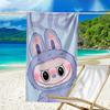 proof beach towel with a labubu pattern - soft,absorbent,quick-drying,machine washable - perfect for swimming,camping,bathing