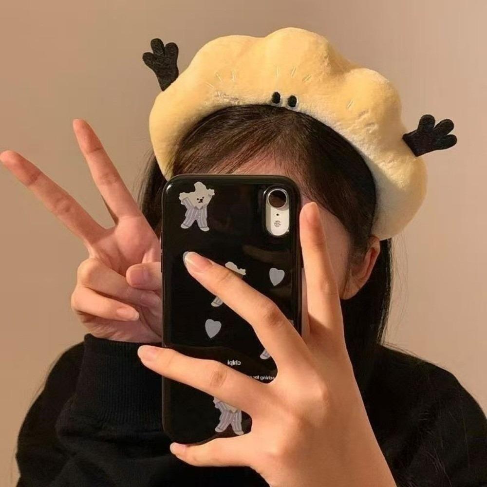 

Интересная повязка на голову для умывания, пушистая повязка для волос, забавная женская повязка для спа, уход за кожей жёлтый