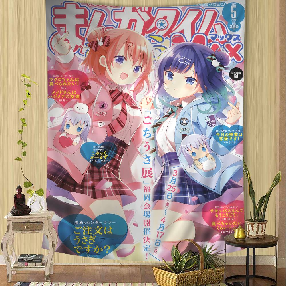 Is The Order A Rabbit Anime Hippie Wall Hanging Tapestries For Living Room Home Dorm Decor Kawaii Room Decor