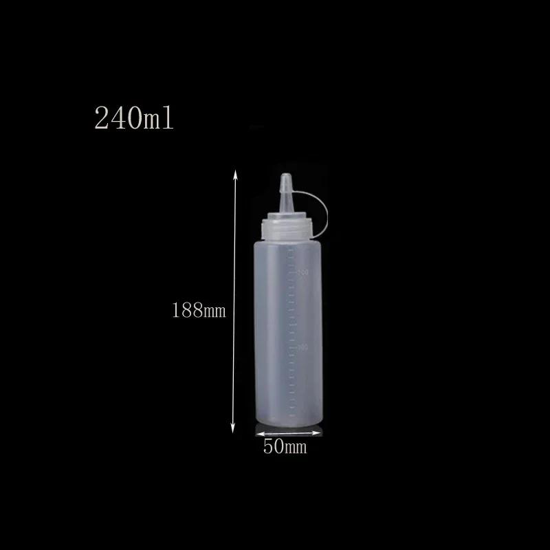 5Pcs 120-1000ml Plastic Sauce Squeeze Bottle Multipurpose Squirt Bottles Condiment Container For BBQ Oil Salad Dressing Kitchen