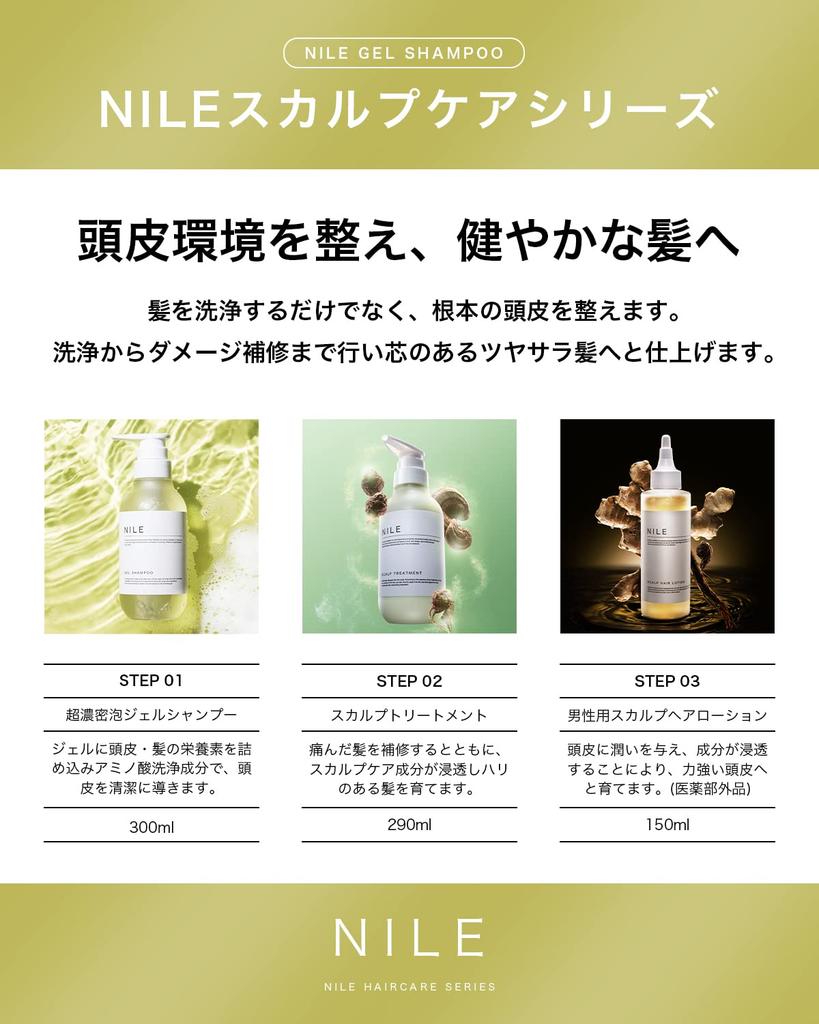 NILE Super Rich Foam Gel Shampoo for Amino Acid La France Shampoo, Rinse-in Men, (300ml, Scent)