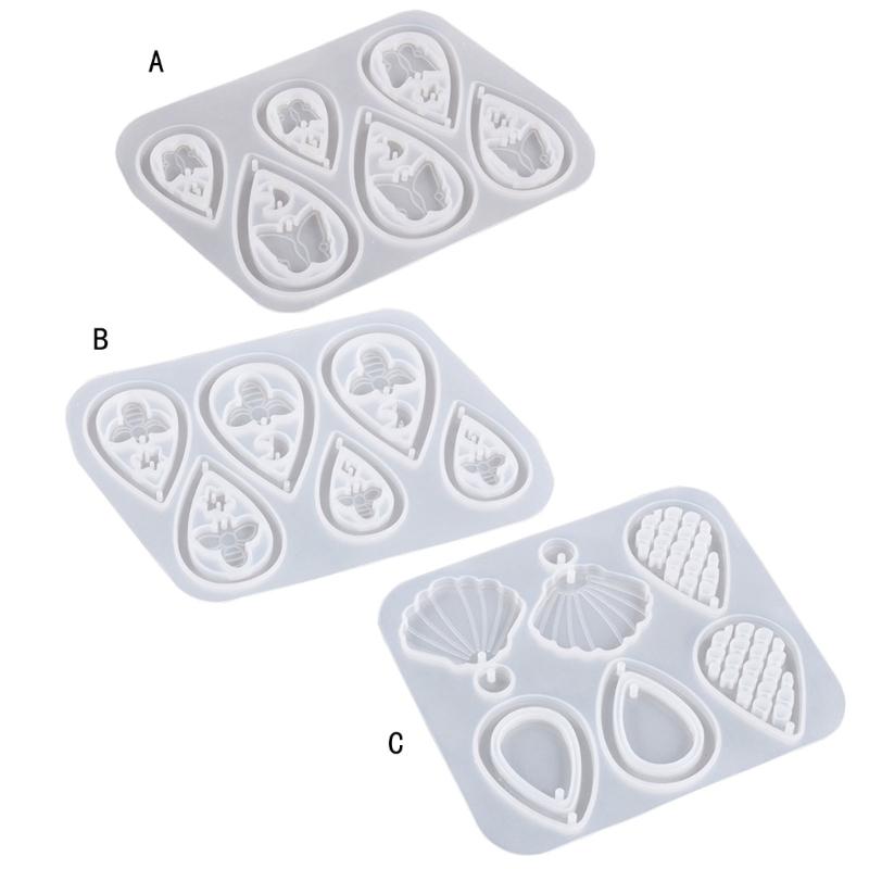 Jewelry Casting Molds Butterfly Bee Shells Pendant Epoxy Resin Molds with Hanging-Hole Mould Jewelry Making Craft Tools