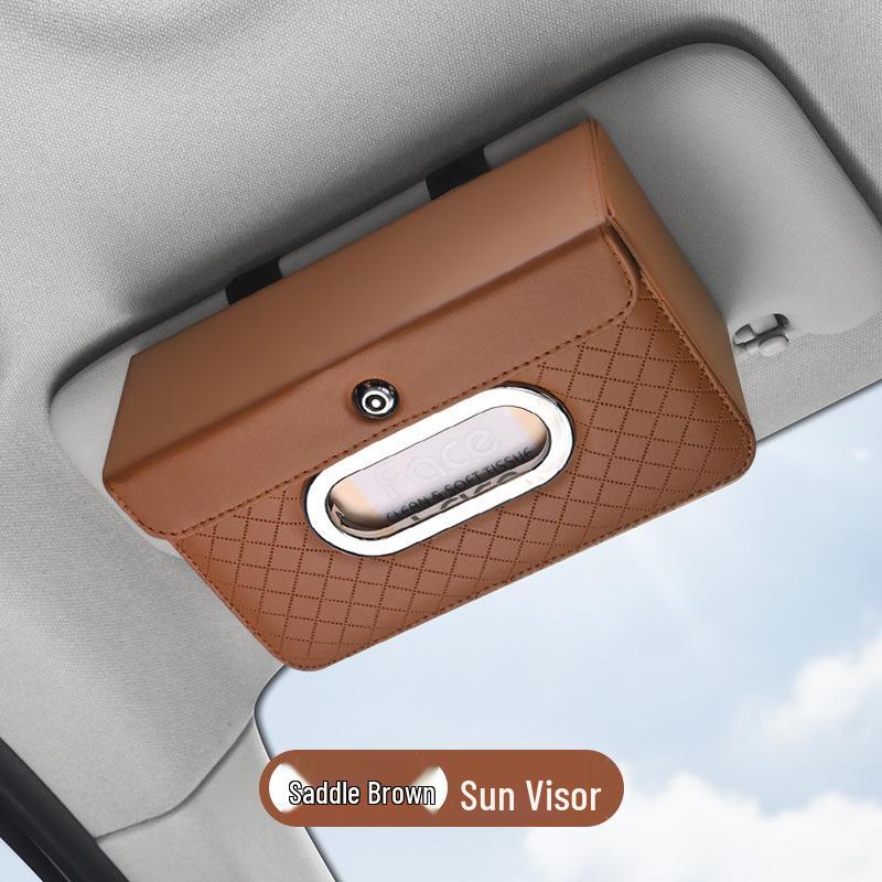 Car Tissue Box: Sun Visor/Seat Back Mountable