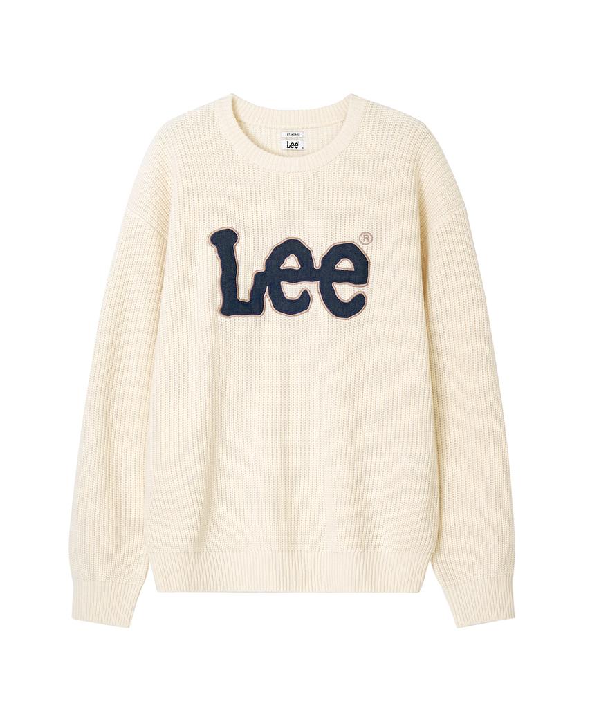 LEE Applique Big Twitch Logo Knit Ivory