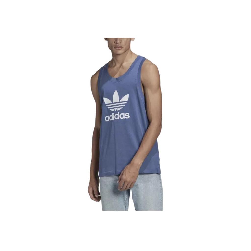 adidas Originale Buchstaben Lässig Sport Rundhals Ärmellose Weste Herren Tops Blau GN3492