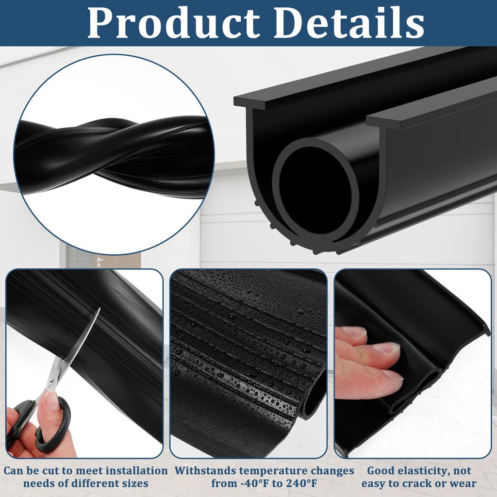 Dichtungsstreifen für Garagentore unten, solide, wasserdichte Dichtungsstreifen für Garagentore, staubdicht, Wetterschutz für Garagentore zur Sauberhaltung
