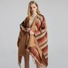 Scottish Classic Plaid Tassel Thick Warm Split Shawl Cape