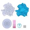 1 Set Flamingo Wind Chime Pendant Drop Glue Mold Diy Keychain Coaster Flamingo Wall Hanging Decorative Silicone Mold