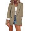 Women's Casual Lapel Open Front Cardigan Long Sleeve Work  Suit Jacket Coat