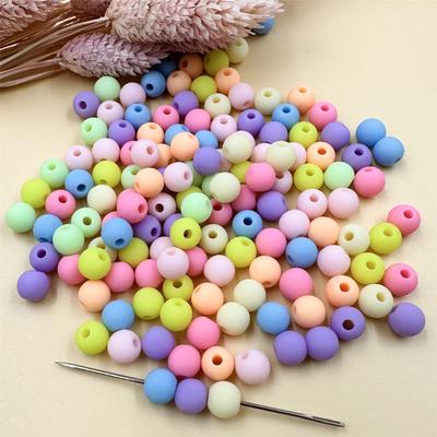 Home Party Supplies 8-16mm Loose Beads Jewelry Accessories Solid Color Acrylic Round DIY Materials Fashion Bracelet Necklace Making 150-15Pcs