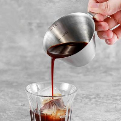 100ml Espresso šálek Malá konvička na kávu a mléko Šálek na espresso z nerezové oceli Odměrka Domácí kavárna Kuchyňské odměrné nástroje