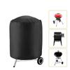 Round Grill Cover Outdoor Waterproof Dustproof Kettle BBQ Cover Oxford Cloth Heavy Duty Garden BBQ Protective Cover