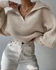 European & American Cross-Border Autumn/Winter Lantern Sleeve Loose Pullover Sweater for Women - Short Style