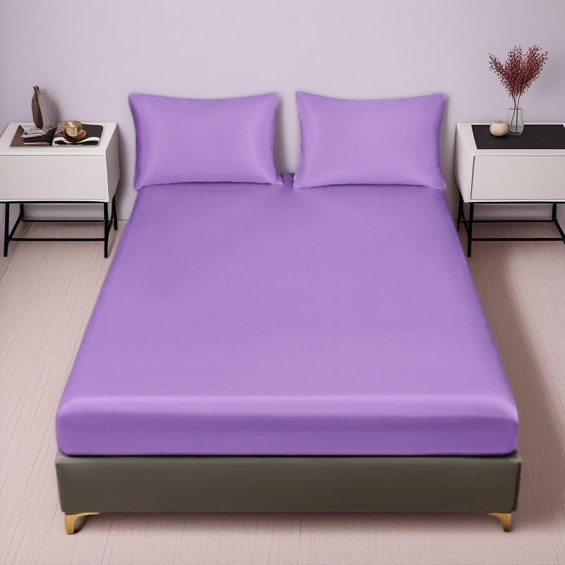 Custom Satin Washed Silk Fitted Bed Sheet & Pillowcase Set