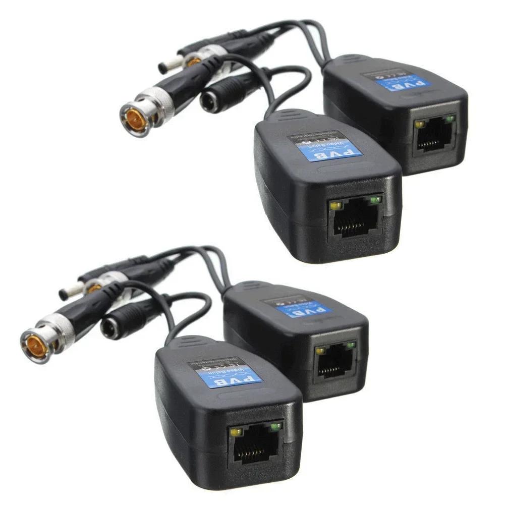 1 Pairs CCTV Coax BNC Video Power Balun Transceiver to CAT5e 6 RJ45 Connector HJ55