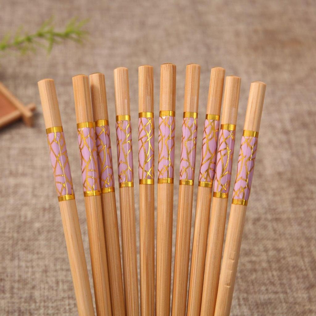 High-Grade Single-Use Anti-Slip Bamboo Chopsticks - Mildew-Resistant, Eco-Friendly, Color-Coded Chinese Style