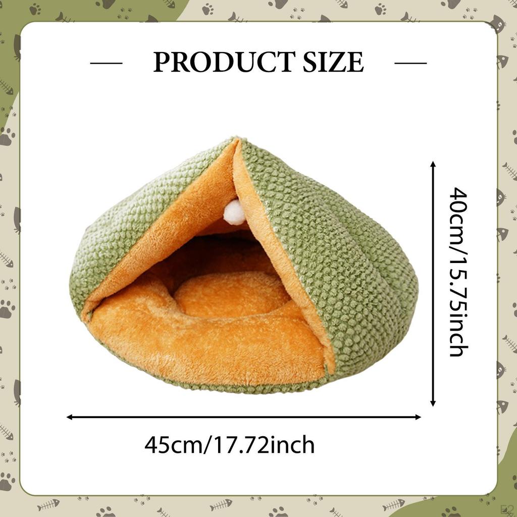 Pet Cave Bed Cat Portable Winter Warm Cozy Thicken Puppy Kennel for Indoor Cats Accessories