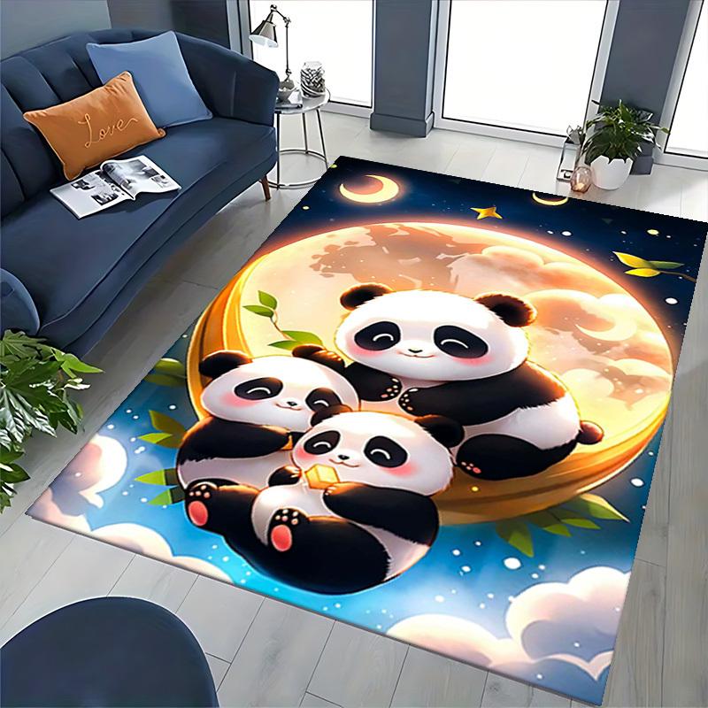 1pc Panda Friends Chair Mat - Anime Cartoon Design, Non-Slip Carpet for Office and Home Decor, Suitable for All Seasons.H080