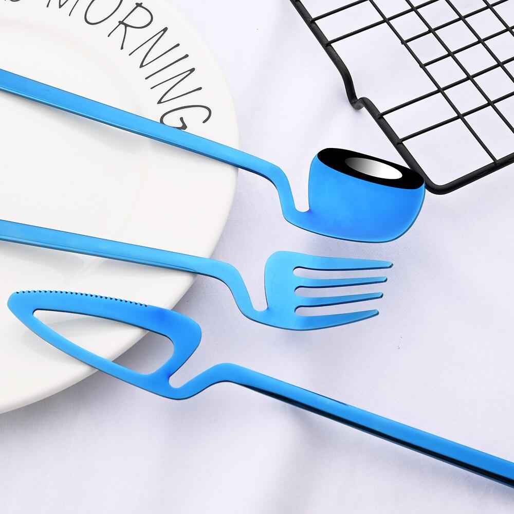16Pcs Rainbow Color Dinnerware Flatware Cutlery Set Dinner Forks Knives Coffee Tea Spoons Stainless Steel Tableware Dinner Set