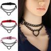 PU Leather Heart-shaped Neck Collar, Neck Chain, Collarbone Chain