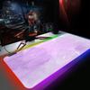 Large Gaming Mouse Pad with 12 RGB Lighting Waterproof Rubber Effects, Multi-Spandex Surface, Non-Slip Base, 8003004mm (Purple Nebula)