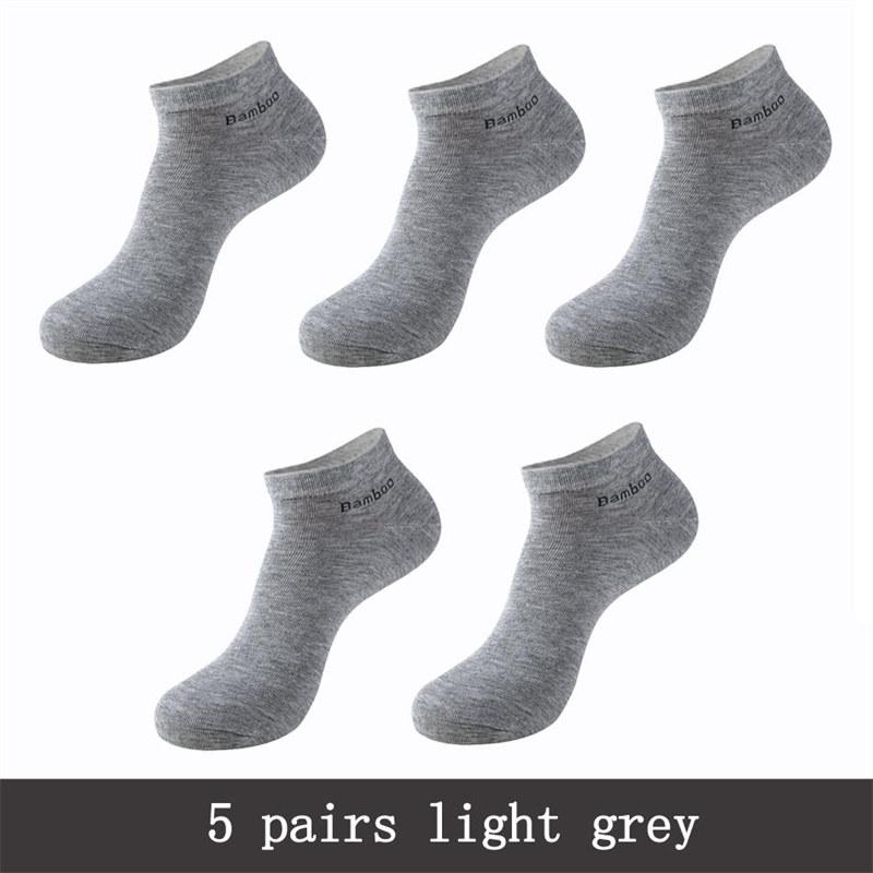 5 Pairs High Quality Men's Bamboo Fiber Socks Breathable Compression Short Socks Business Casual Ankle Sock for Man Male