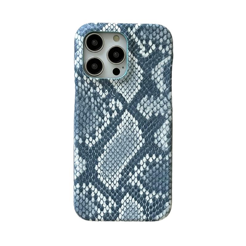 Husă de telefon elegantă din piele cu textură de șarpe pentru iPhone 16 15 14 13 Pro Max Capac spate moale din silicon