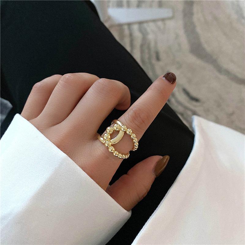 Retro Fashion Ring Open Punk Style Love Ring Trend Cross Bamboo Ring Simple Couple Ring Jewelry