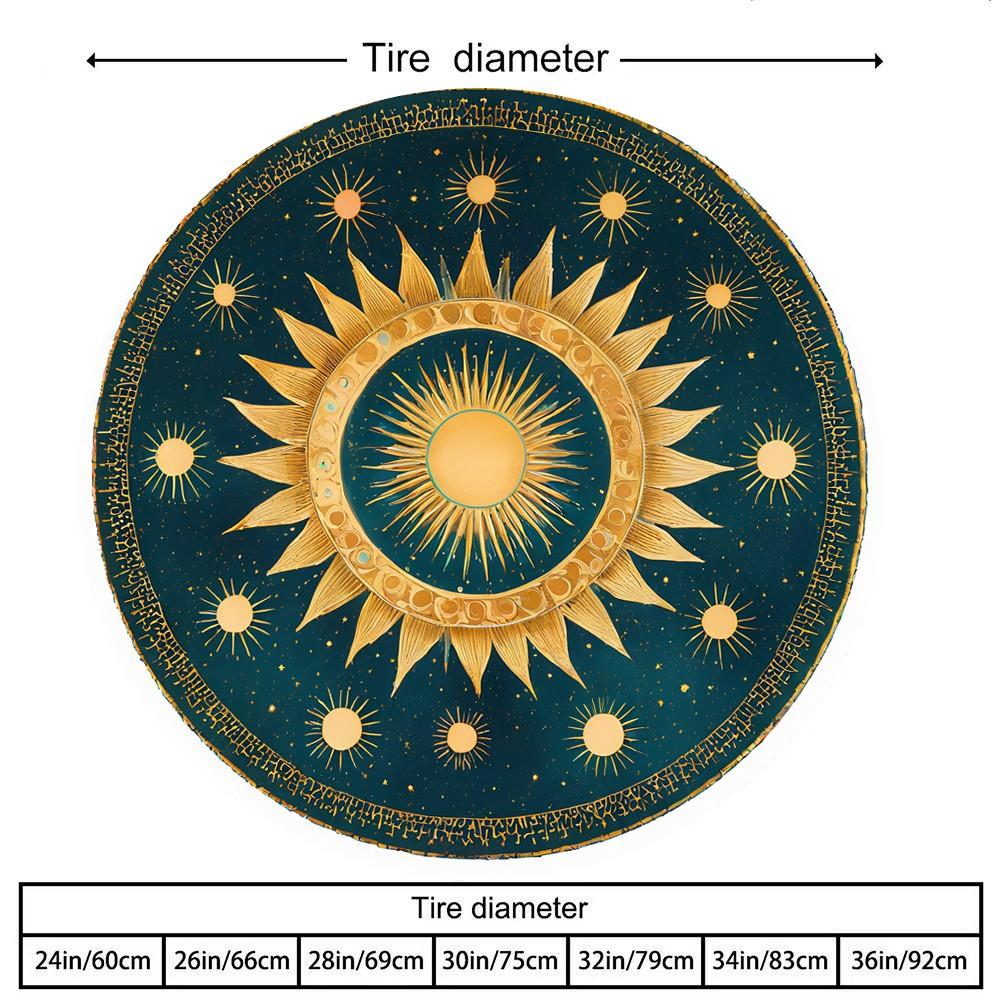 Bohemian Golden Sun Tire Cover Durable Polyester All-Weather Protection For SUV Truck