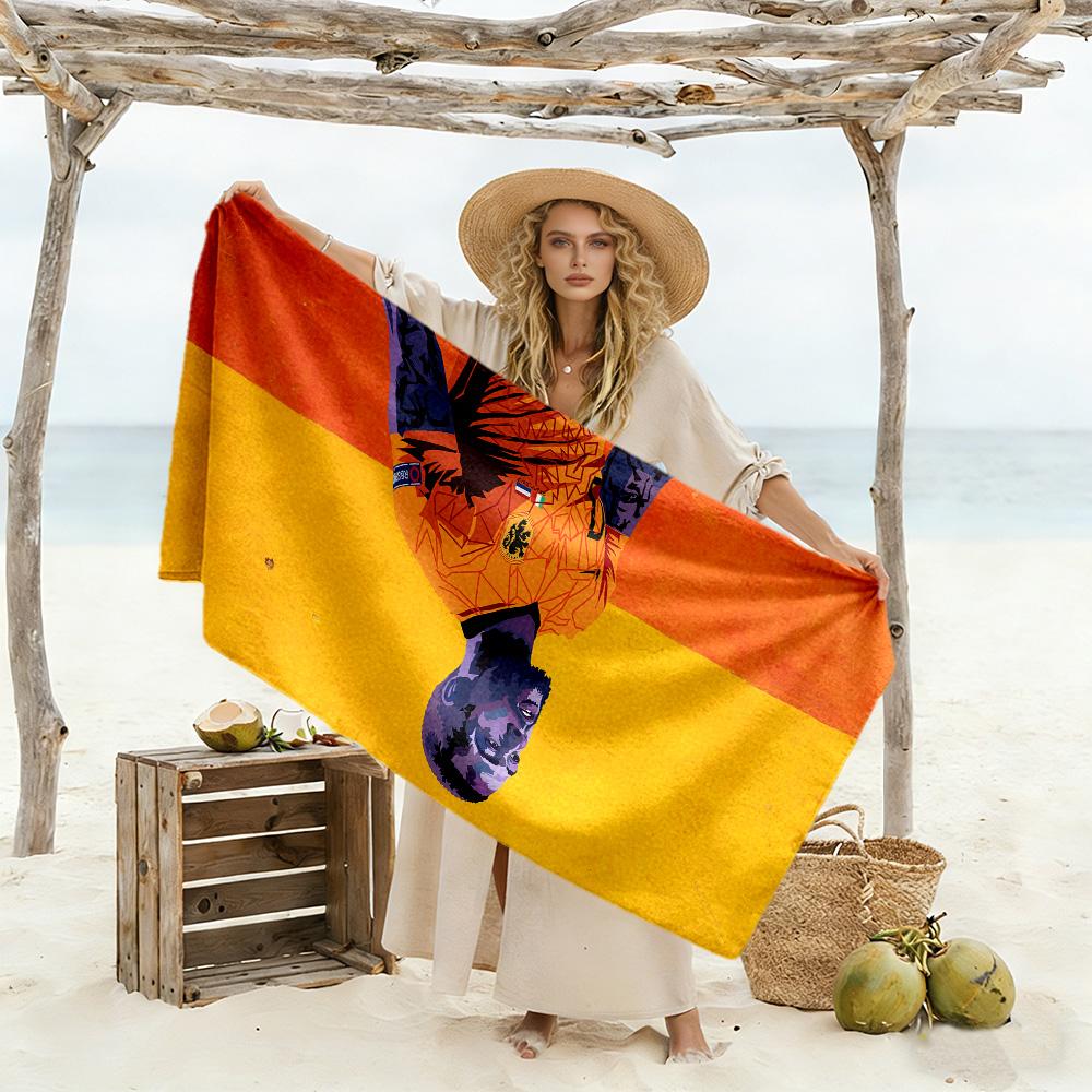 Abstract Colorful Portrait Beach Towel Super Soft & Absorbent Comfortable Lightweight