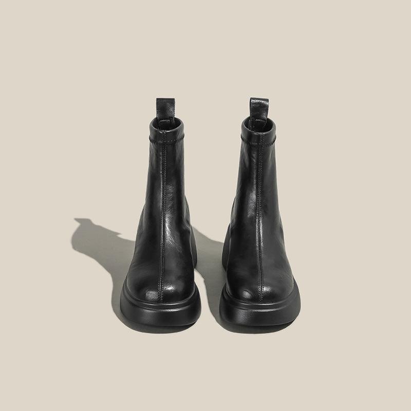 

Yuexinwang натуральная кожа плоская для женской обуви Хуэйчжоу виноград мать та же кожа сапоги женские осень и зима новые утолщенные короткие сапоги дети 35