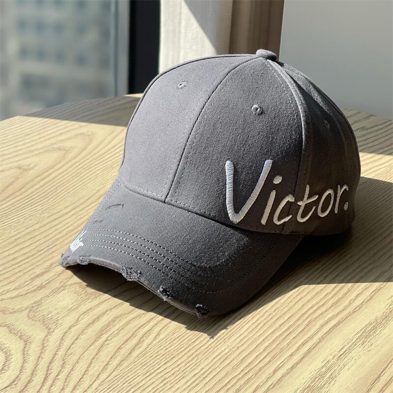 New Side Letter Embroidery Baseball Cap for Men and Women, Spring Korean Version, Casual, Face-slimming, Sun-shading, Hard-brimmed Cap