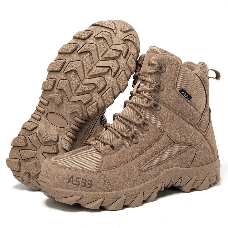 Men s Plus Size Fleece-Lined Combat High-Top Boots - Outdoor Casual Winter Hiking Shoes, 2025 Model 40 коричневый (флис)