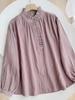 Women's Retro Cotton Linen Slimming Long Sleeve Shirt - Solid Color, Loose Fit for Spring & Autumn.